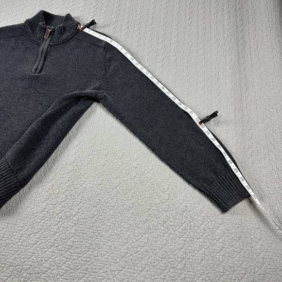 Eddie Bauer V-Neck Sweater | Quarter-zip | Large|  Charcoal Gray | Pullover - Picture 12 of 15